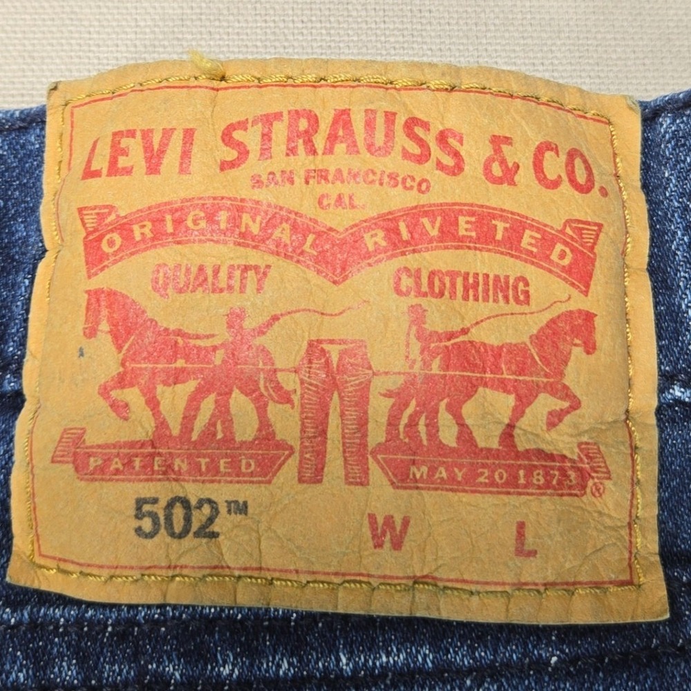 Levi's Jeans 502 Taper Flex Stretch Medium Wash Blue Mens 48x34 - Picture 3 of 16